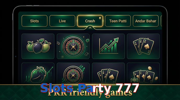 Game list for Slots Party 777 games section