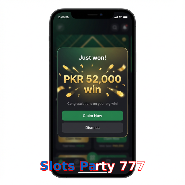 Main screen of Slots Party 777 win page for PK players